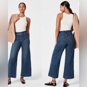 SPANXShape Everywear Cropped Wide Leg Jeans With Patch Pockets In Size S